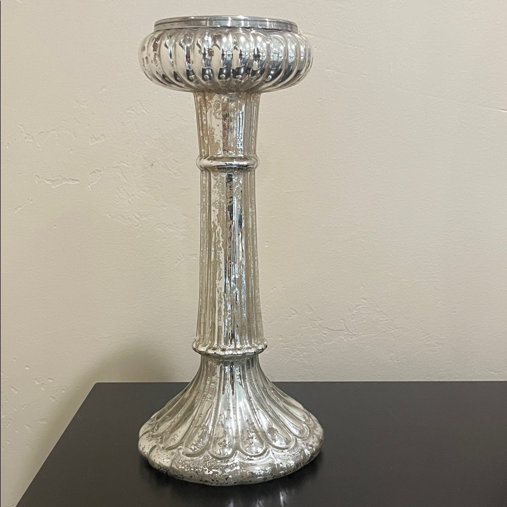 Cost Plus World Market Shimmering Silver Candle Holder